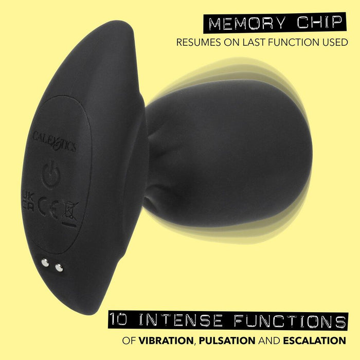 Black electronic device with branding on a yellow background