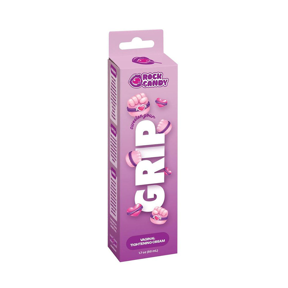 purple box of rock candy grip vaginal tightening cream
