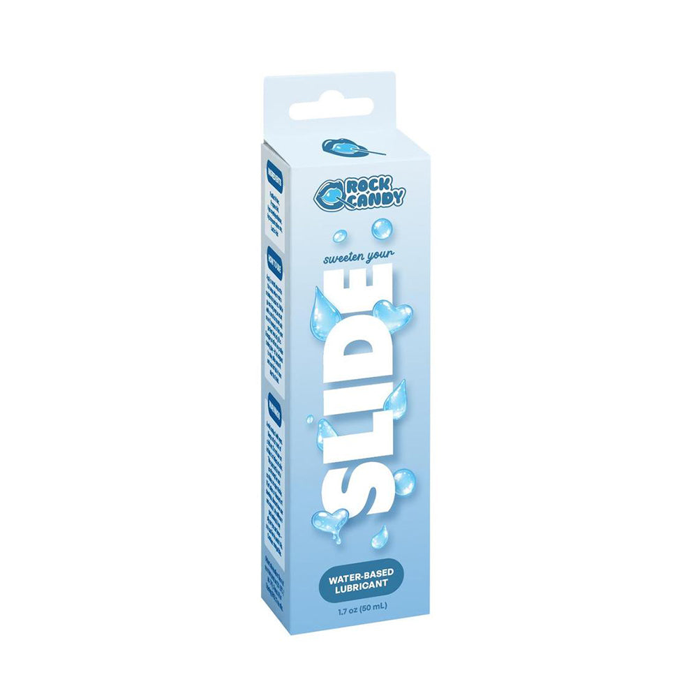 blue box of rock candy slide water based lube 