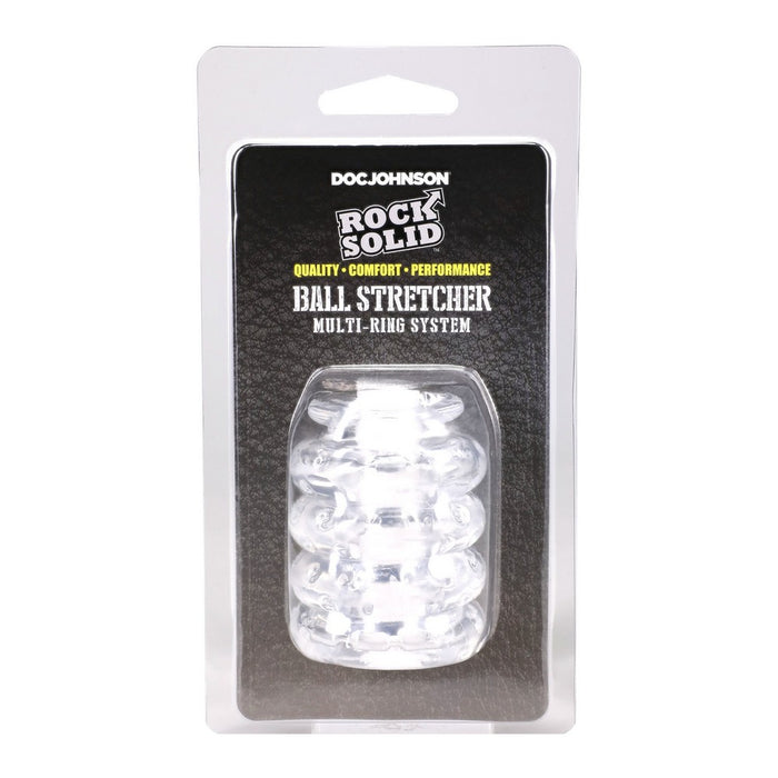 Doc Johnson Rock Solid ball stretcher packaging on a white background
