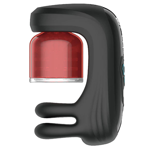 Black and red electronic mastubrator on a white background