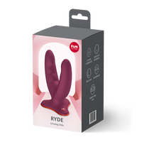 Package of a 'RYDE Grinding Dildo' by Fun Factory on a white background