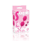 pink dual kegel balls with tail on box