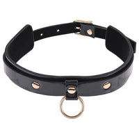 black collar with gold hoop