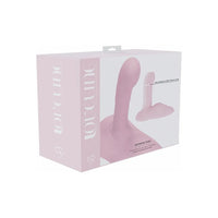 vibrator with grinder in pink on box packaging