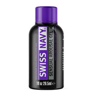 swiss navy sensual arousal gel bottle on a white back ground