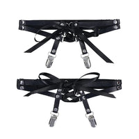 laced up black garters