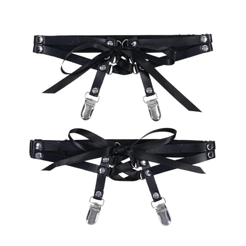 laced up black garters