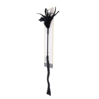 Black feathered tickler with whip with packaging on a white background