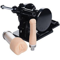 black positionable sex machine beige masturbator attachament and beige dildo attachment