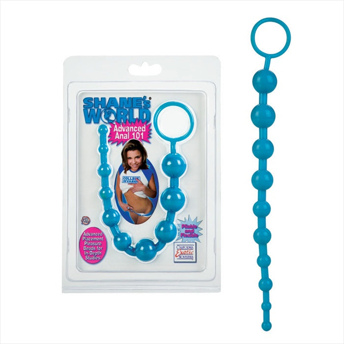 shanes world advanced anal beads 101 blue by California exotics source adult toys