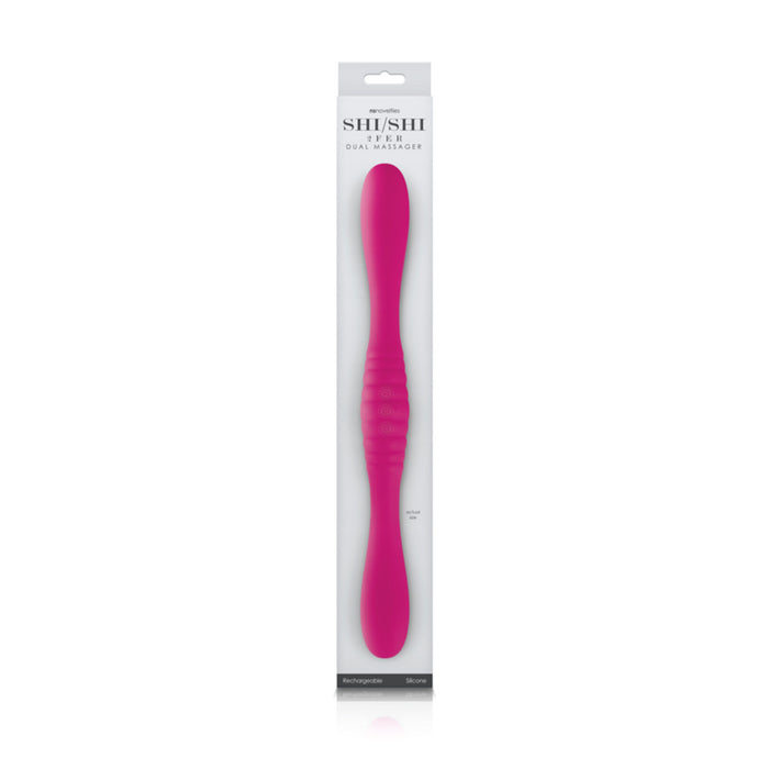 pink 14" silicone double ended dildo