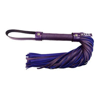 purple short leather whip on white background