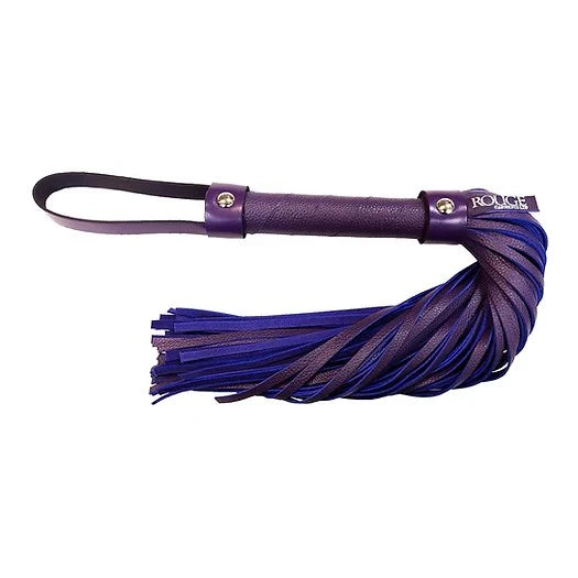 purple short leather whip on white background