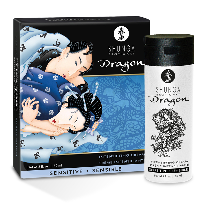 a bottle of shunga dragon intensifying cream beside box 
