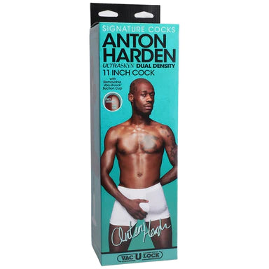 a blue display box depicting a black man in white underwear