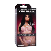 adult star cami strella with pink lingerie on box packaging