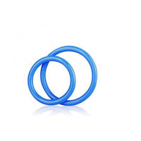 2 pack blue silicone cock rings