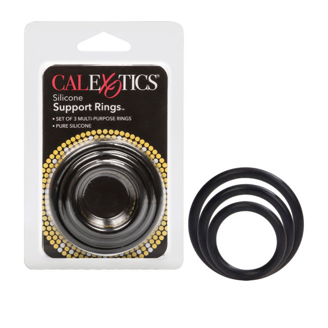 3 pack of black silicone support rings in cal exotics package