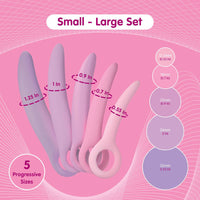 Skins multi colored 5 piece dilator kit measurement photo.