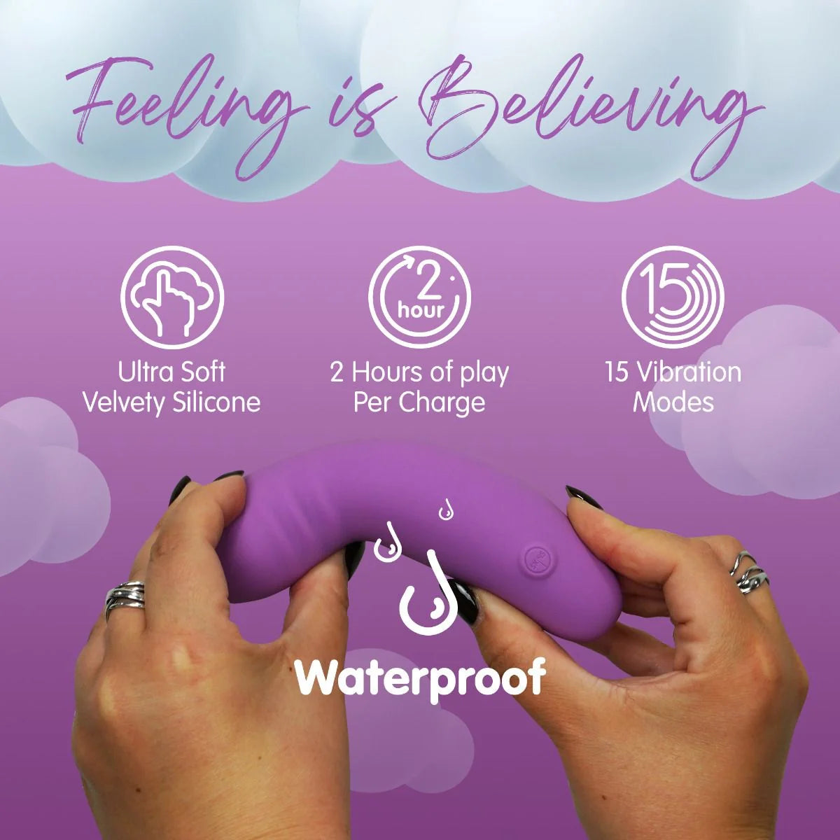 purple bendable vibrator with specs