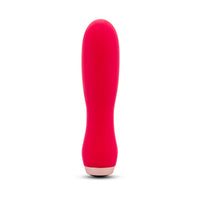 Red skye velvet touch bullet with a metallic base on a white background