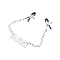 adjustable nipple clamps with slave written in the middle