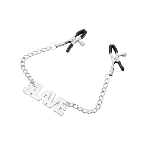 adjustable nipple clamps with slave written in the middle
