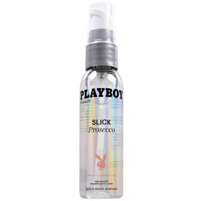 prosecco flavored lubricant in 2oz  clear pump bottle
