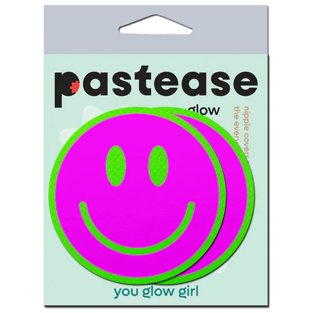 pink smiley face breast pasties in package