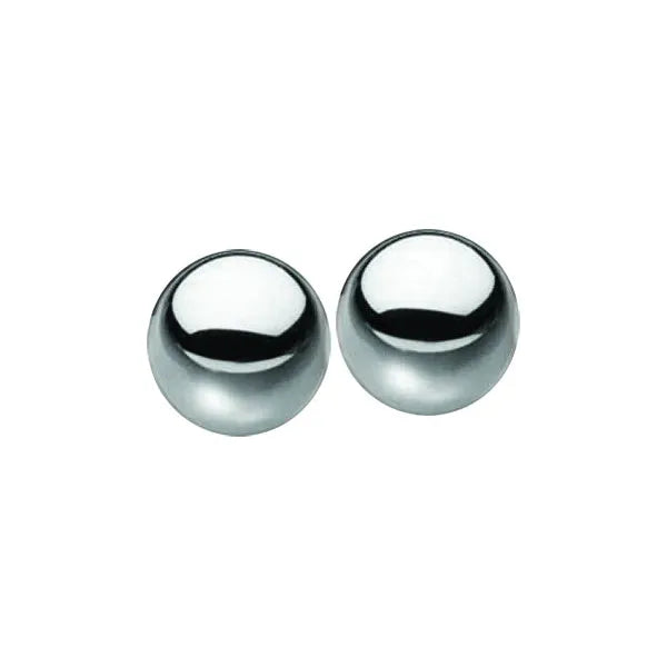 2 silver round balls