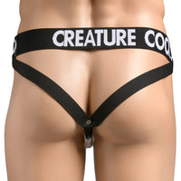 Black men's underwear with 'CREATURE COCKS' branding on a white background
