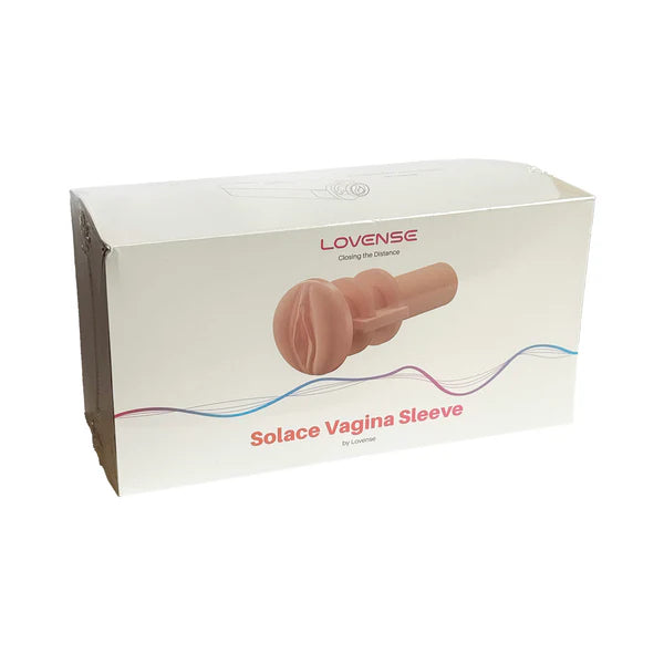 Box of Lovense Solace Vagina Sleeve on a white background