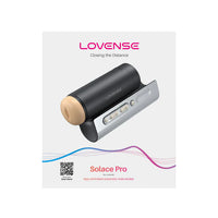 beige tube insert with hard black case masturbator on box packaging