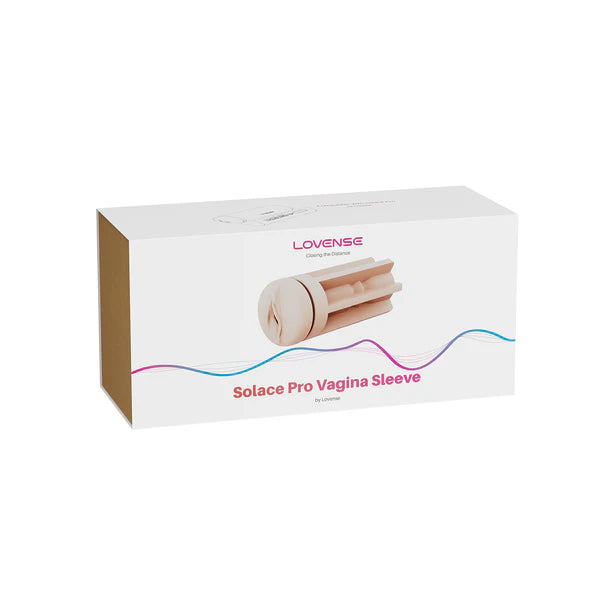 Box of Lovense Solace Pro Vagina Sleeve on a white background