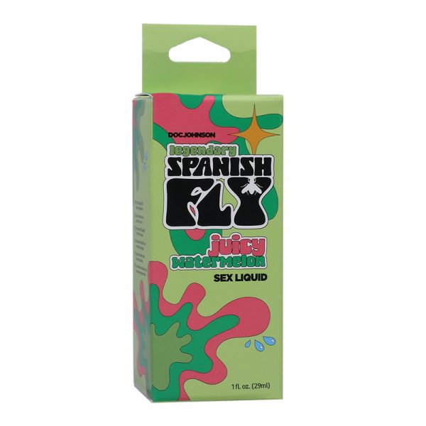 green and pink box with spanish fly bottle inside