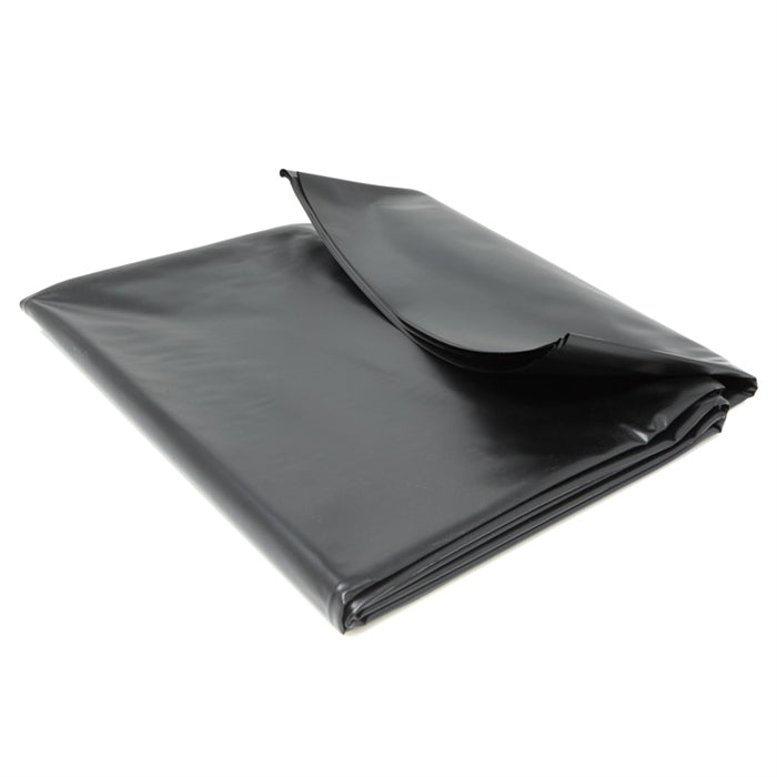 Black plastic sheet on a white background