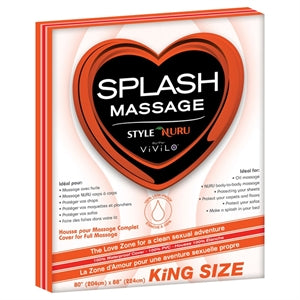 Box of 'Splash Massage' sheet with a heart design on the packaging.