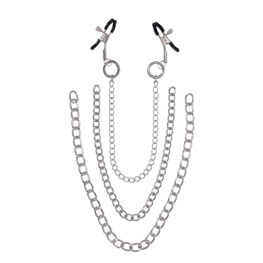 silver nipple clamps with chain