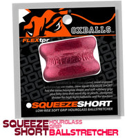 Package of Squeeze Short ballstretcher with branding and product details. in red