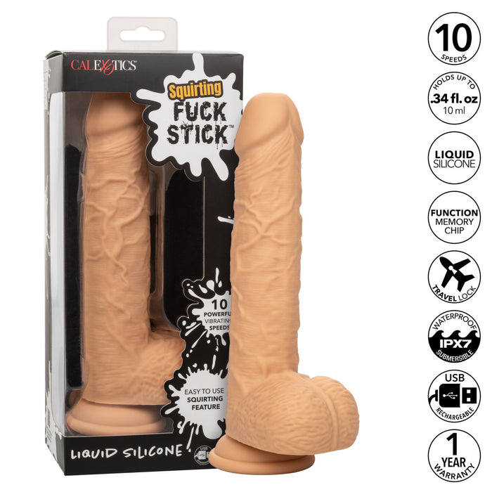 beige squirting vibrating dildo