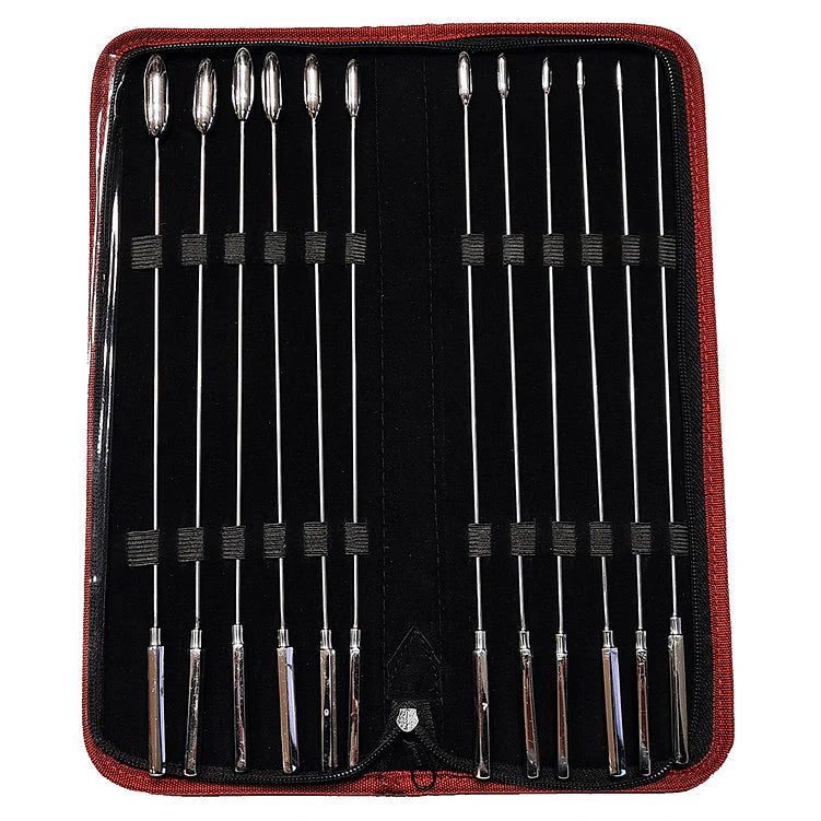 Stainless Steel 12pc Rosebud Urethral Sounding Rods | Source Adult Toys