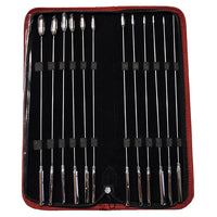 12pc stainless steel rosebud dilator urethral sounding rods in case