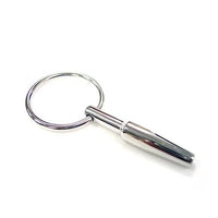 Metallic urethral plug with cylindrical design on a white background