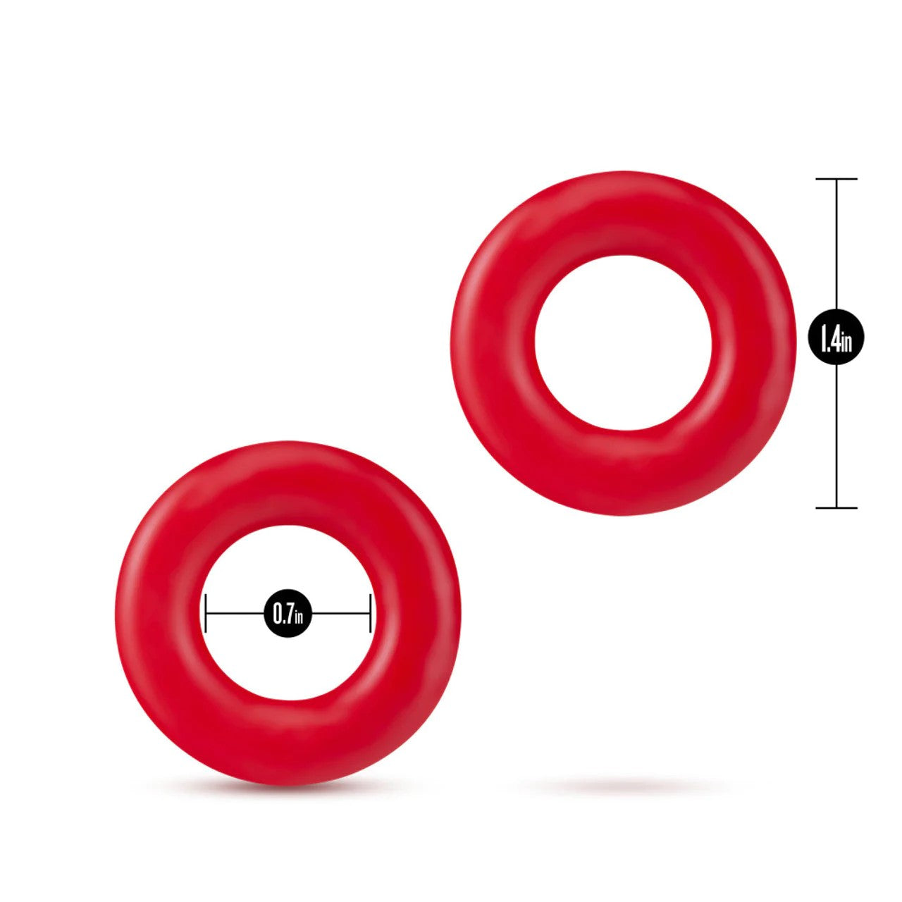 red stayhard donut rings with measurements