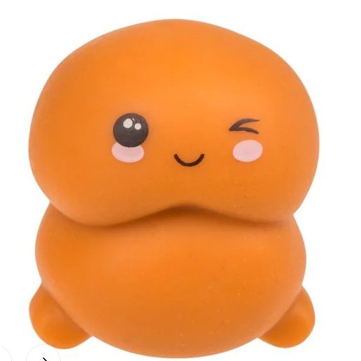 Brown Squishy Penis with a simple face on a white background