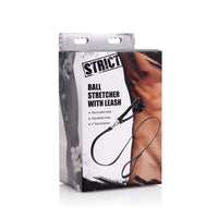 black cock ring strap with leash on box packaging