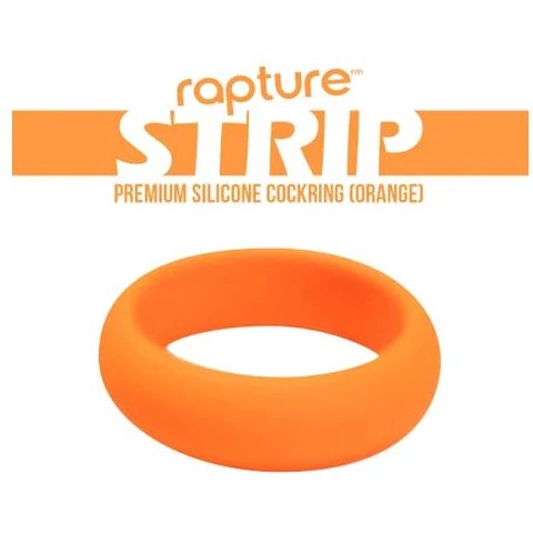 orange strip silicone cock ring by rapture