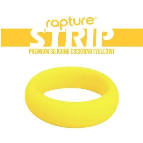 yellow strip silicone cock ring by rapture