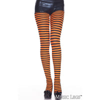 striped nylons in black & orange